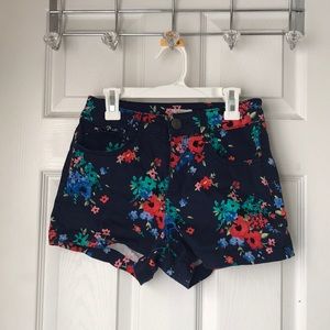Navy flowered shorts